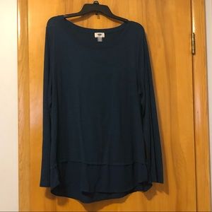 Old Navy Teal Tunic w/ faux layer Sz XL pretty